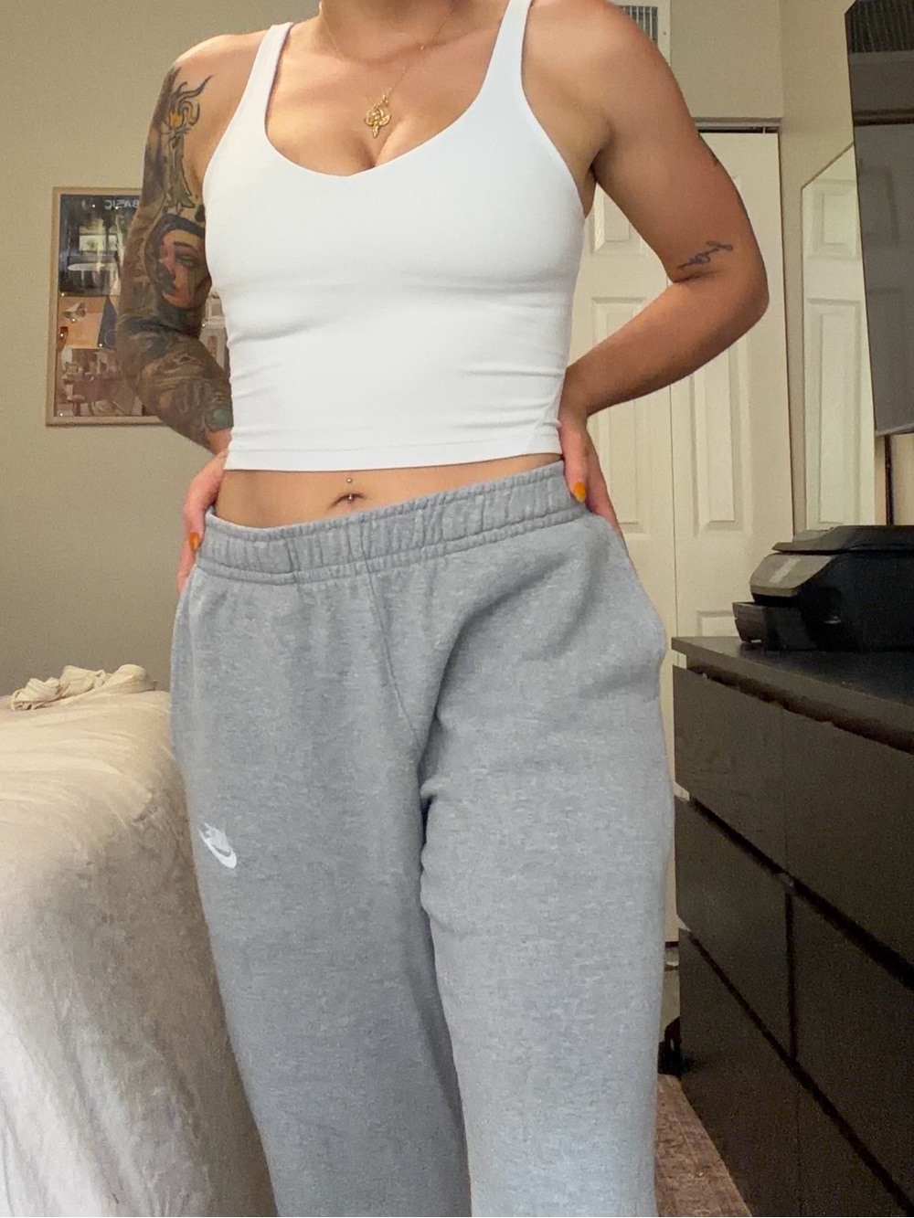 Nike Gray Fleece Straight Leg Sweatpants